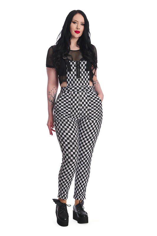 Banned Alternative Strak Checkerboard Playsuit