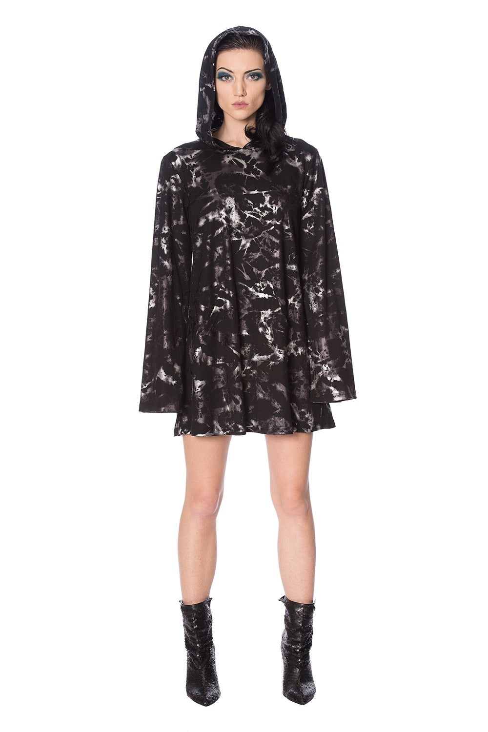 Banned Alternative Silver Haze Hoodie Dress