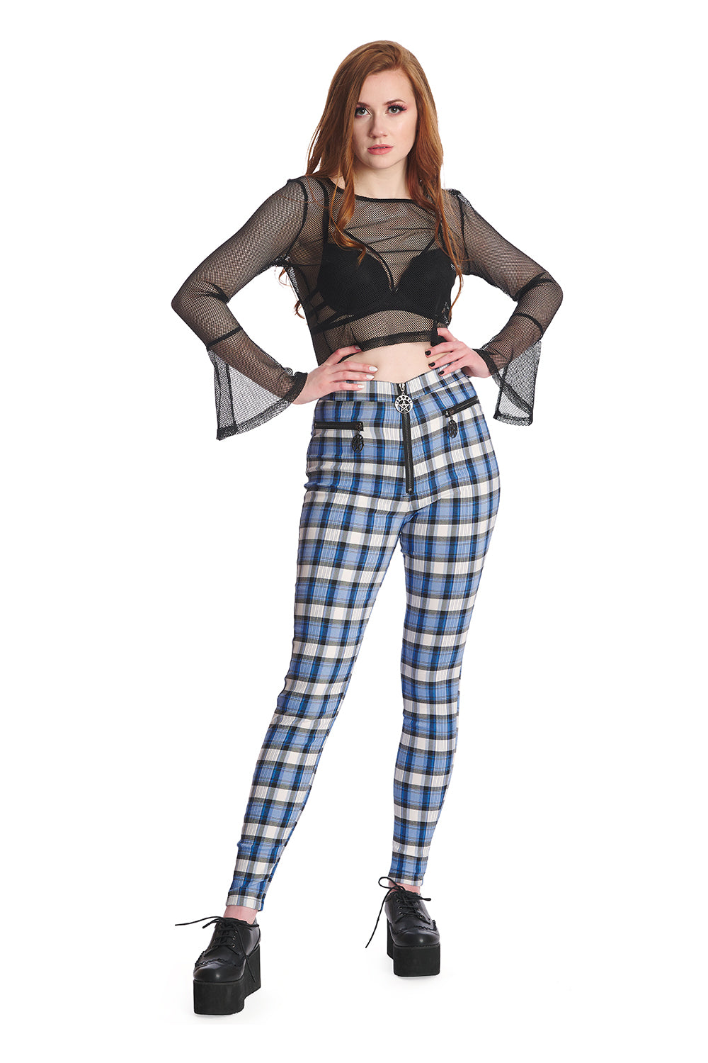 Banned Women's Red Tartan Plaid Check Emo Punk Jeans Trousers - (XS) :  : Clothing, Shoes & Accessories