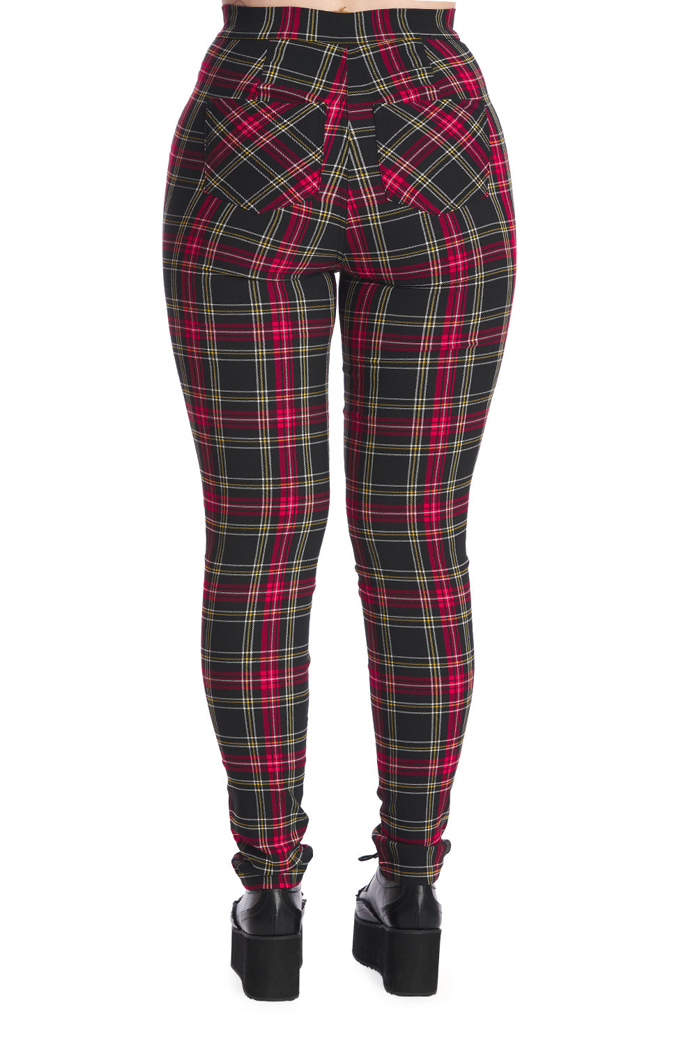 Check Me Out High Waist Tartan Trousers by Banned Alternative