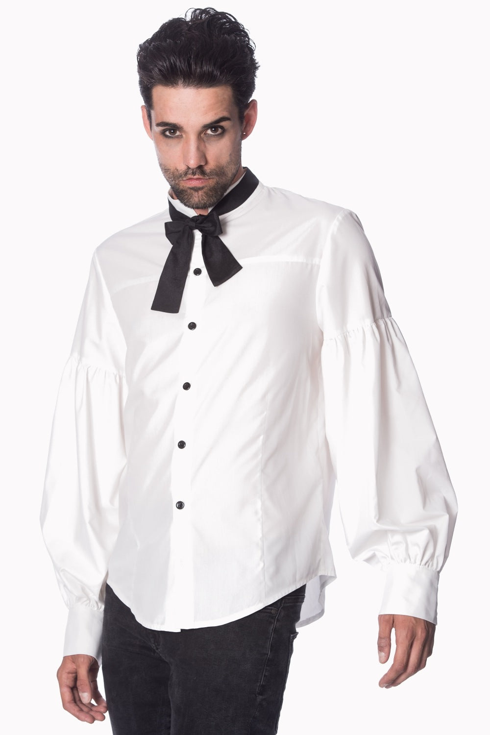 Banned Alternative Puff Sleeve Shirt White