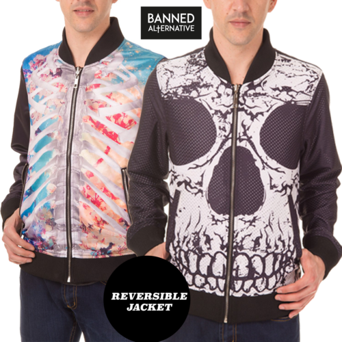 Banned Alternative Ribcage & Skull Reversible Jacket Unisex